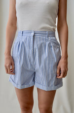 Cotton Striped Trouser Shorts