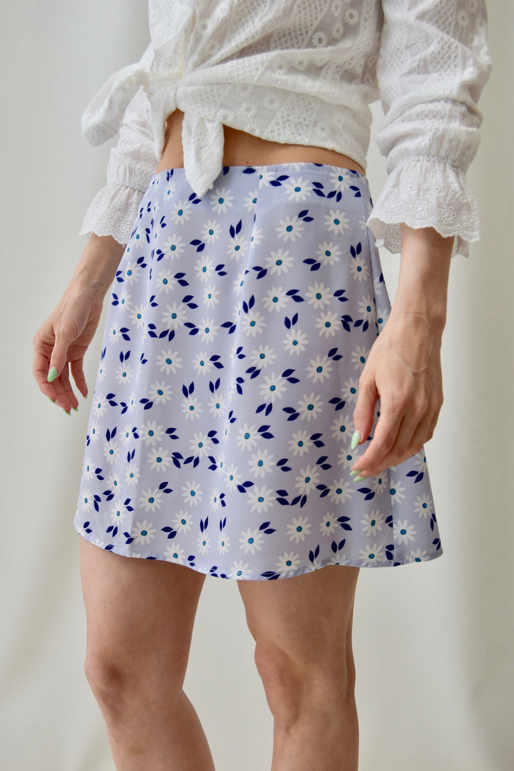 90's Lavender Daisy Mini Skirt