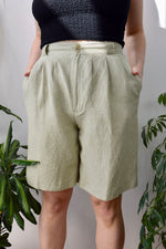 Houndstooth Linen Trouser Shorts