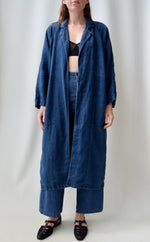 Indigo Linen Trench