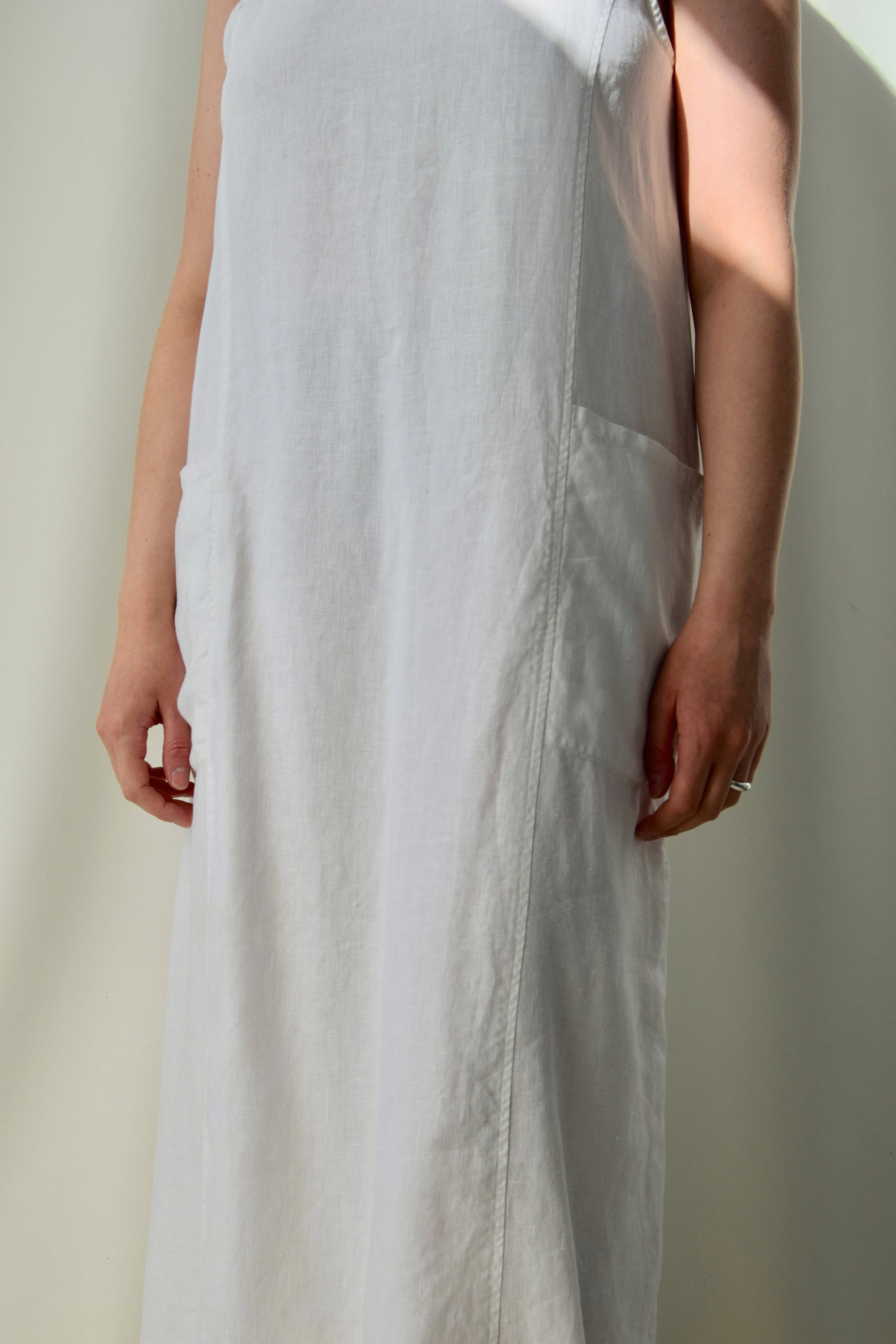 Crisp White Linen Maxi Dress