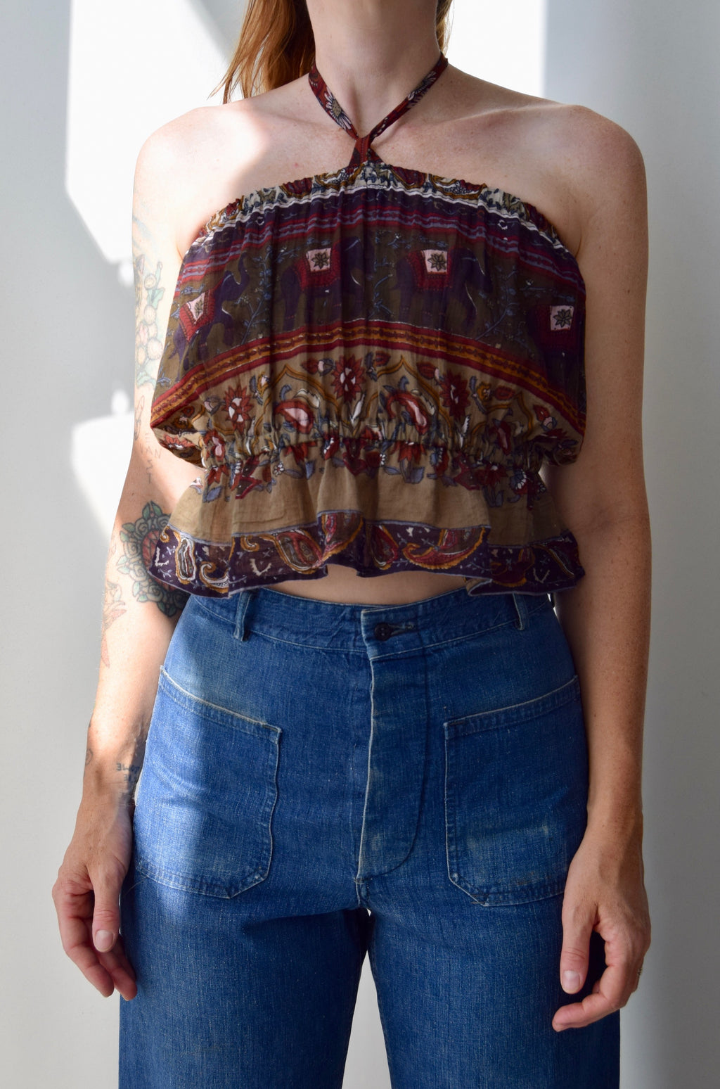 Community 'Scissor Happy' Elephant Print Halter Tank