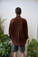 Studded Suede Button Up