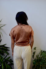 Vintage Copper Satin Paisley Top