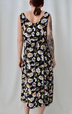 Black Rayon Floral Dress