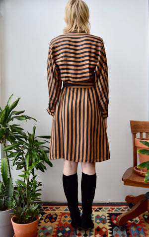 Striped Linen Blend Shirtdress