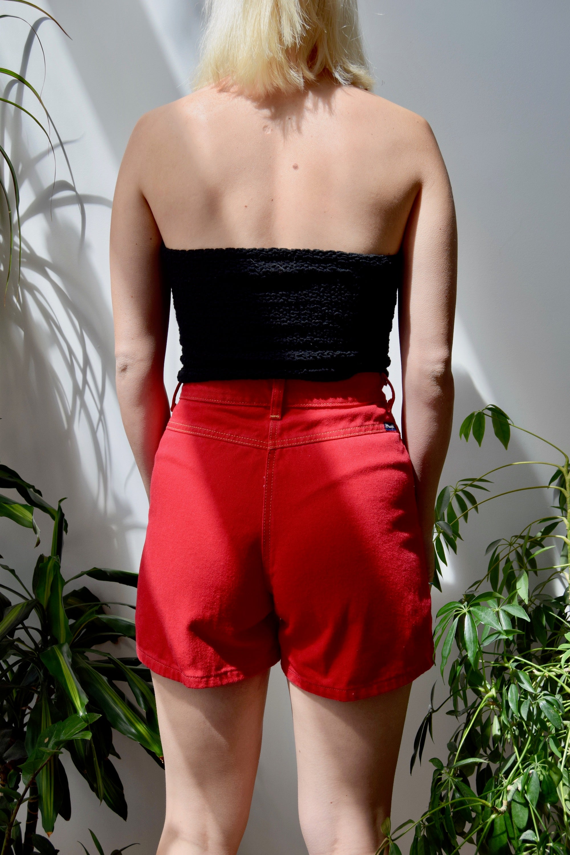 Wrangler Red Denim Shorts