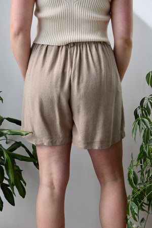 Latte Raw Silk Trouser Shorts