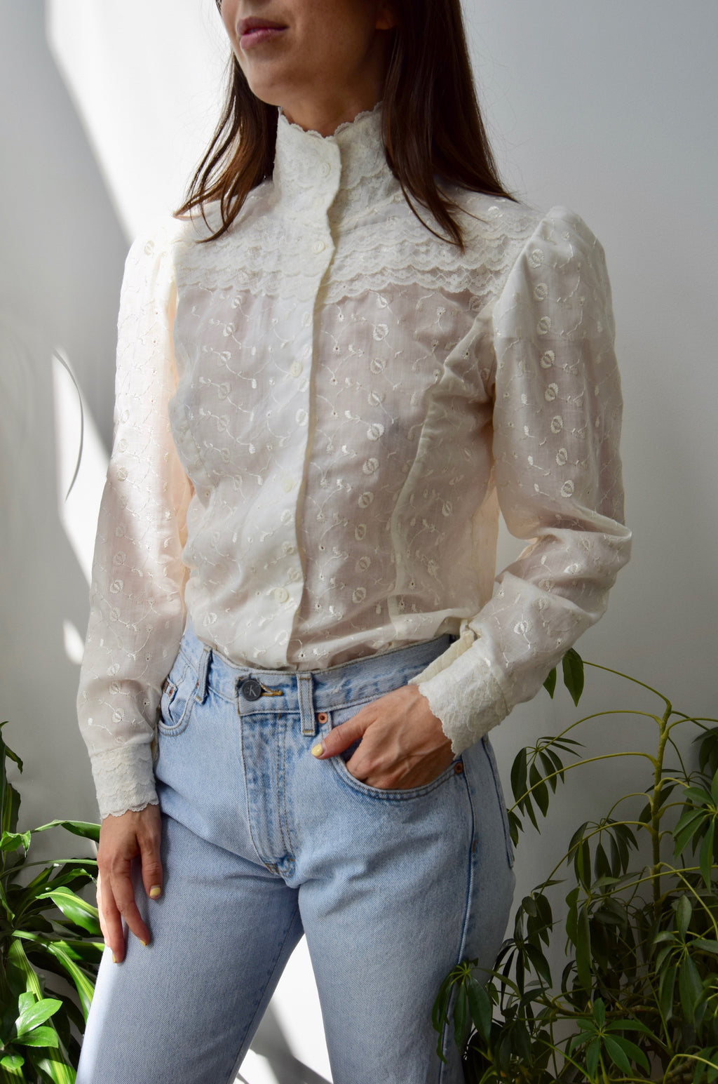 Antique Inspired Eyelet Blouse