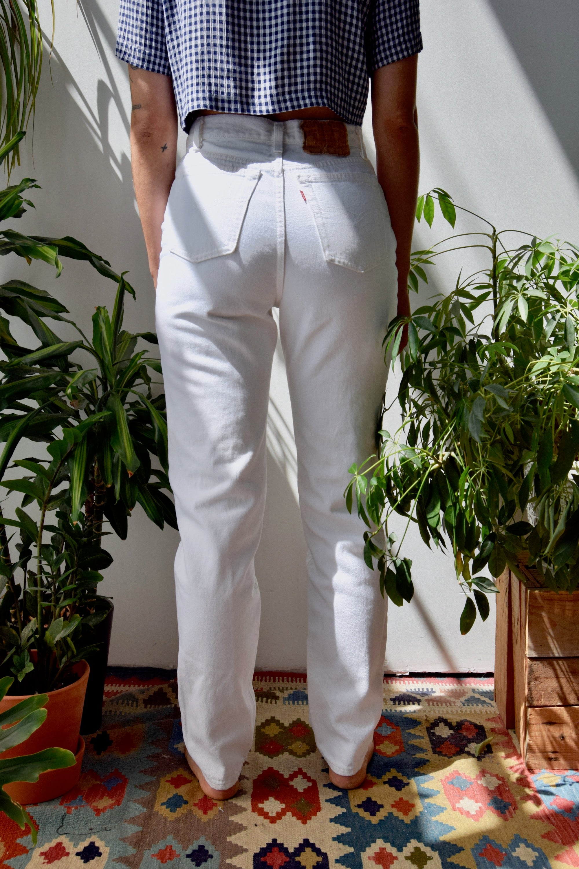 Levis 17501 White Tapered Jeans