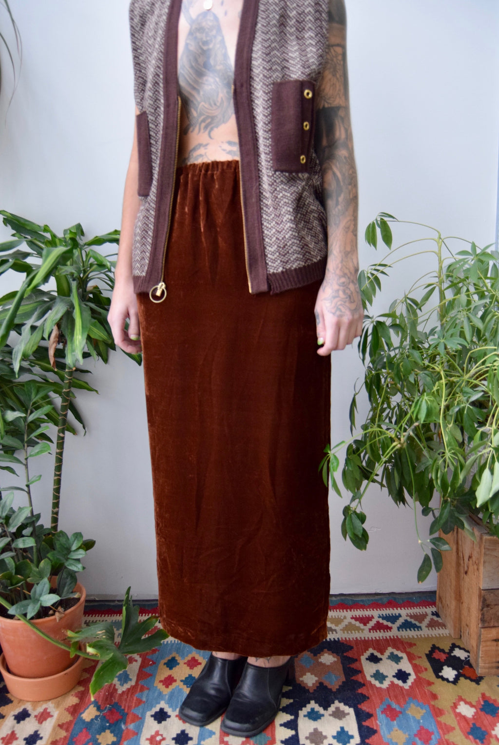 Designer Velvet Skirt
