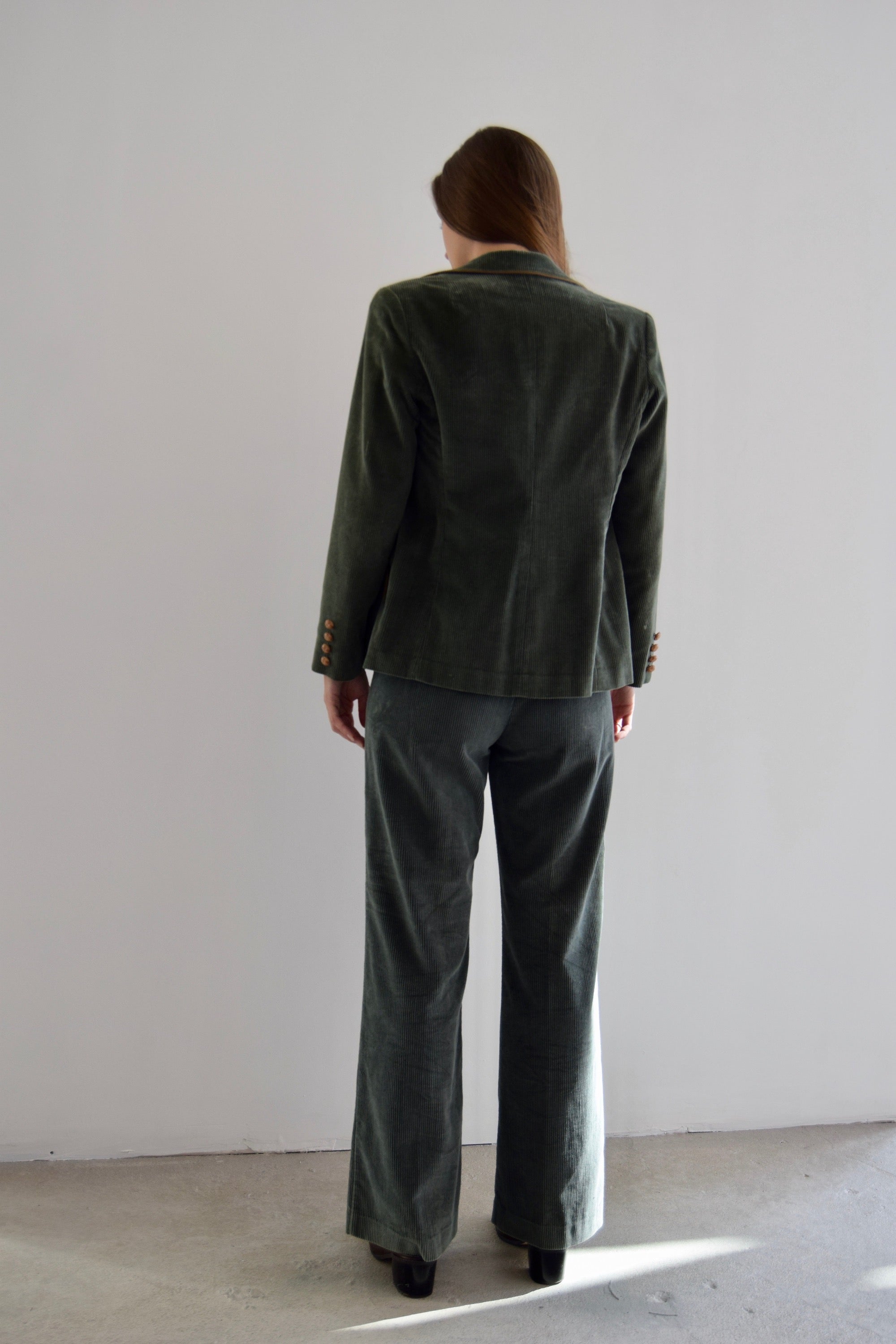 Vintage 3 Piece "Country Miss" Moss Corduroy Suit