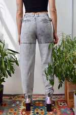 Grey Acid Wash Cargo Jeans
