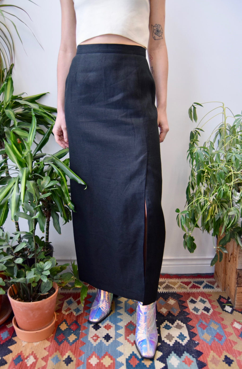 Designer Linen Skirt