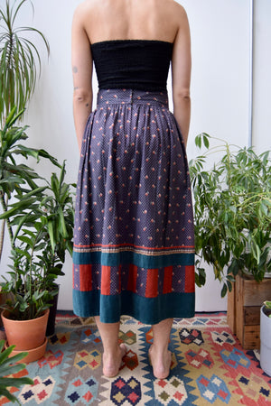 Seventies Calico Inspired Peasant Skirt