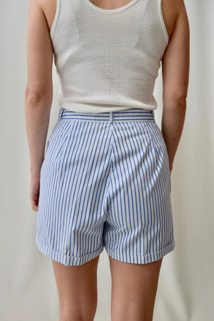 Cotton Striped Trouser Shorts