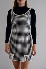 Raw Silk Gingham Mini Dress