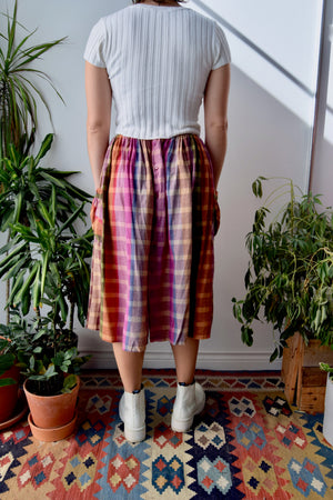 Rainbow Plaid Summer Skirt