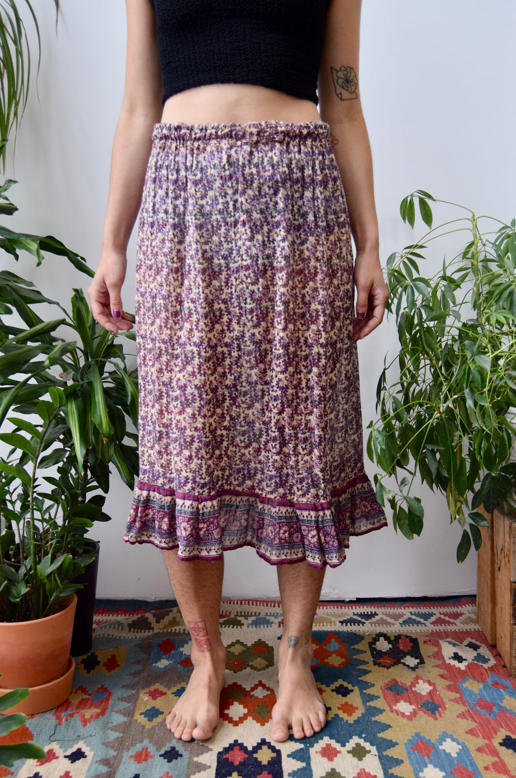 Metallic Indian Cotton Skirt