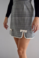 Raw Silk Gingham Mini Dress