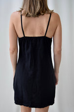 Black Linen Mini Dress