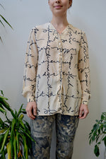 Script Silk Blouse