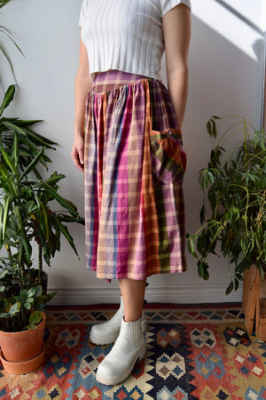 Rainbow Plaid Summer Skirt
