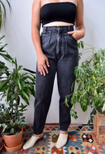 Pleated Black Jeans