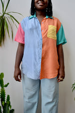 Colour Block Silk Blouse
