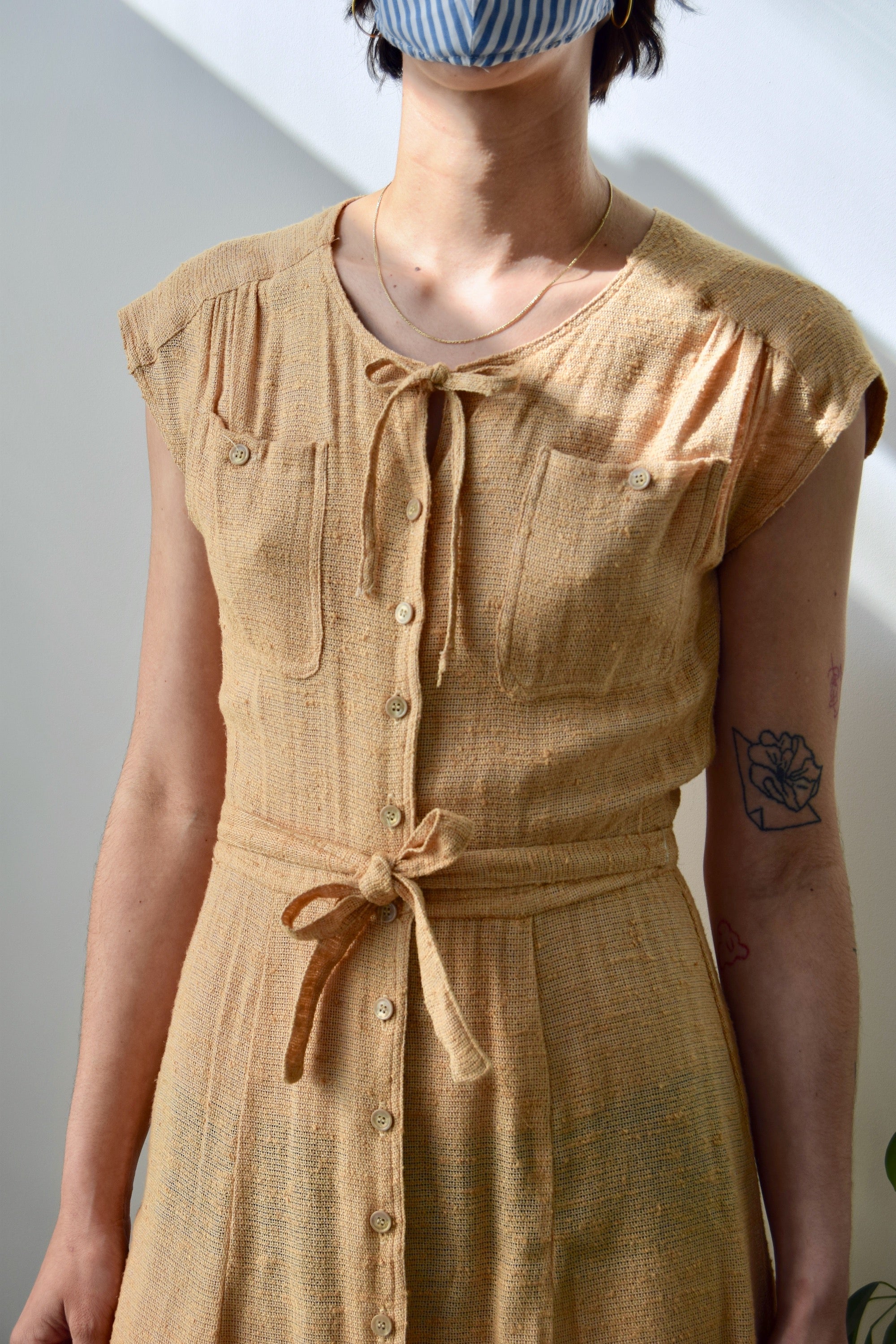 Seventies Peach Knit "Foxy Lady" Dress