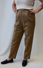 Brown Micro Houndstooth Wool Trouseres