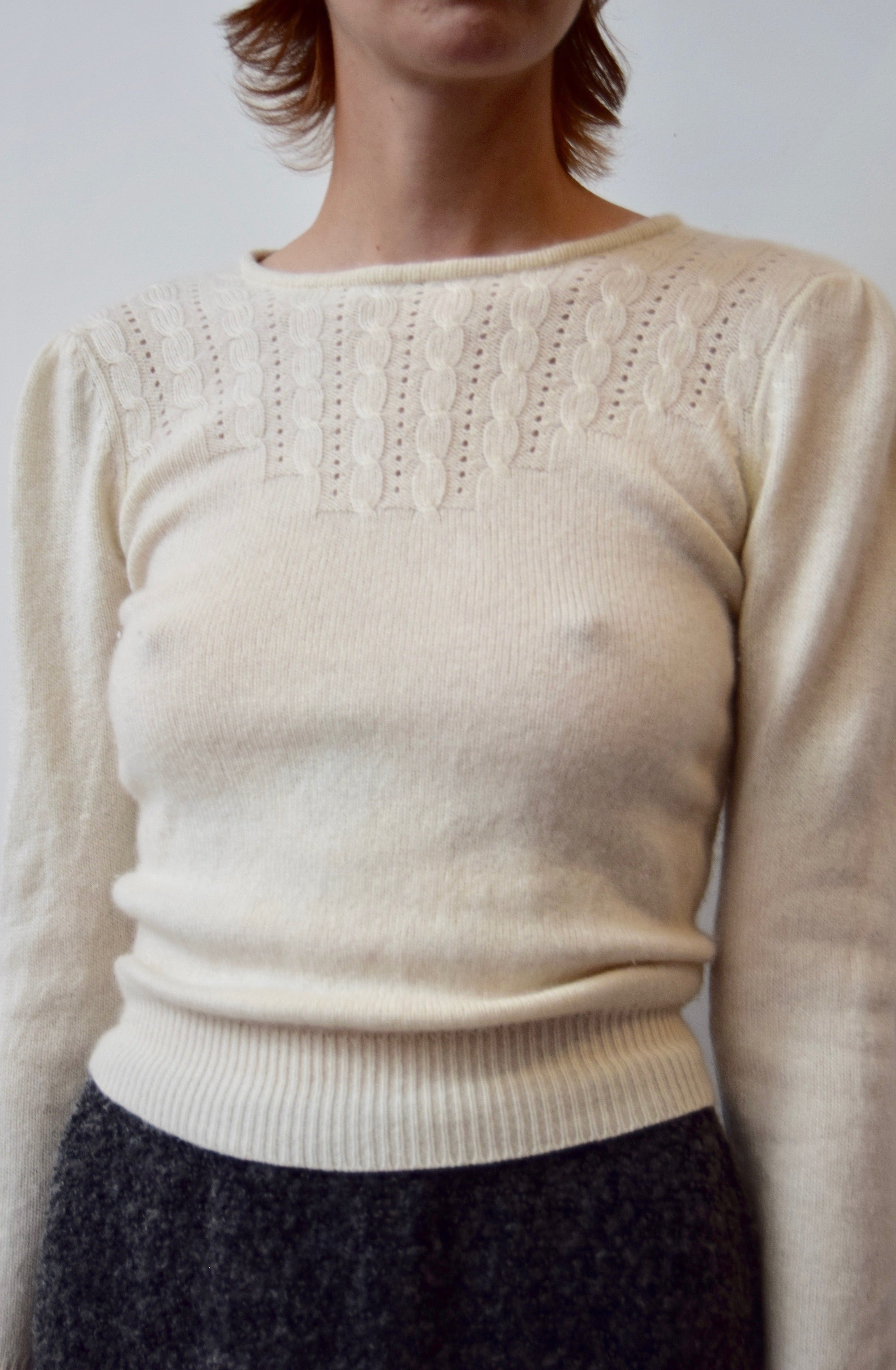 Cashmere Puff Sleeve Sweater