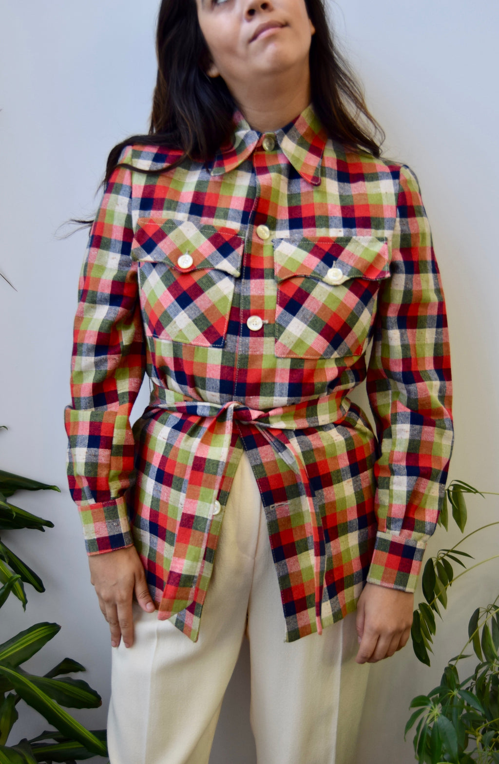 Seventies Wool Blend Plaid Jacket