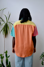 Colour Block Silk Blouse