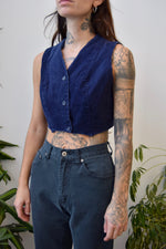 Navy Corduroy Vest Top