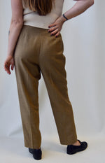 Brown Micro Houndstooth Wool Trouseres