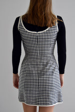 Raw Silk Gingham Mini Dress