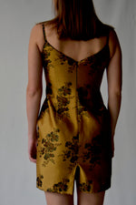 Golden Brocade Mini Dress