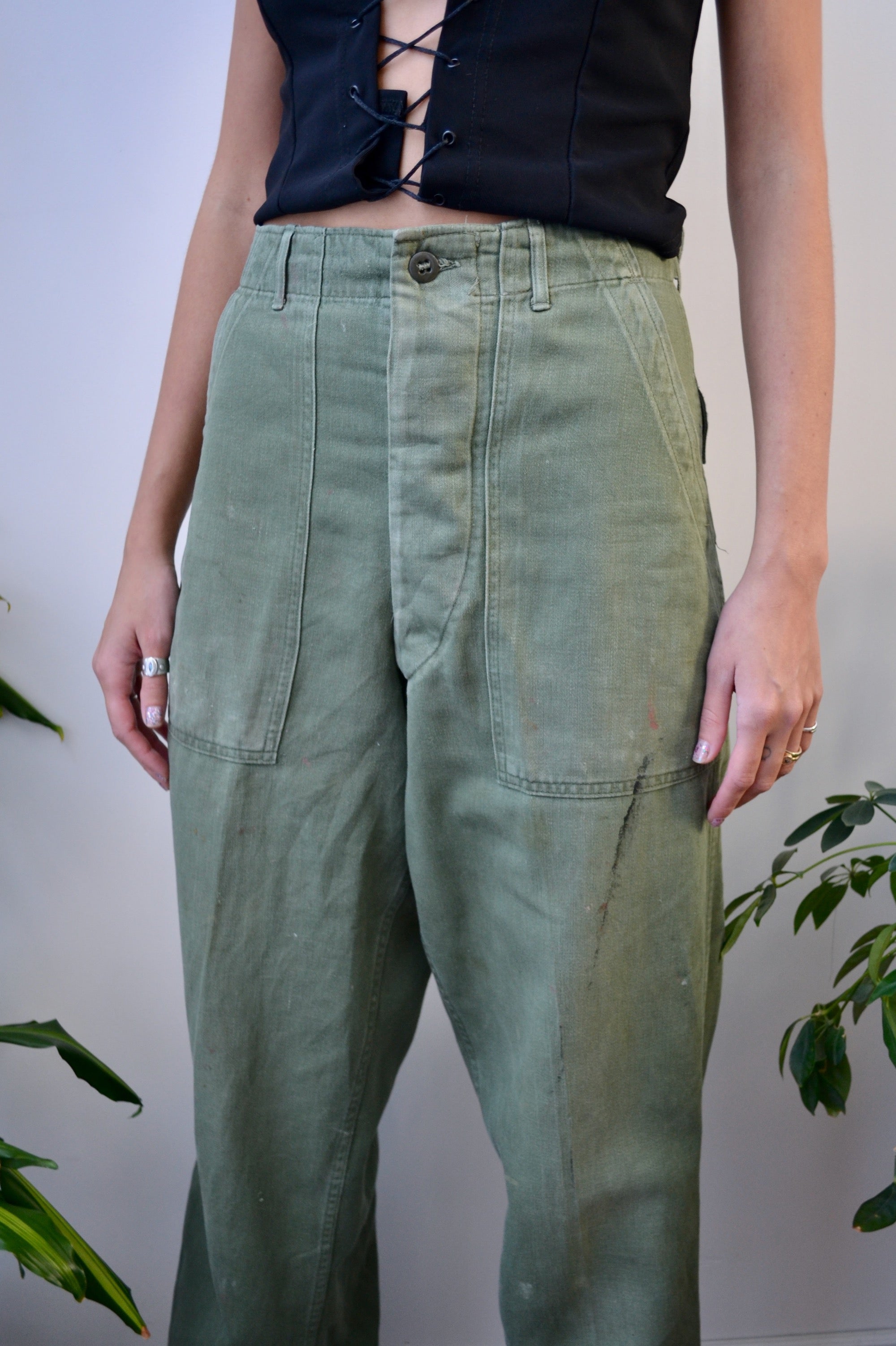Olive Green Military Pants