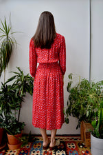 Ditsy Floral Red Dress