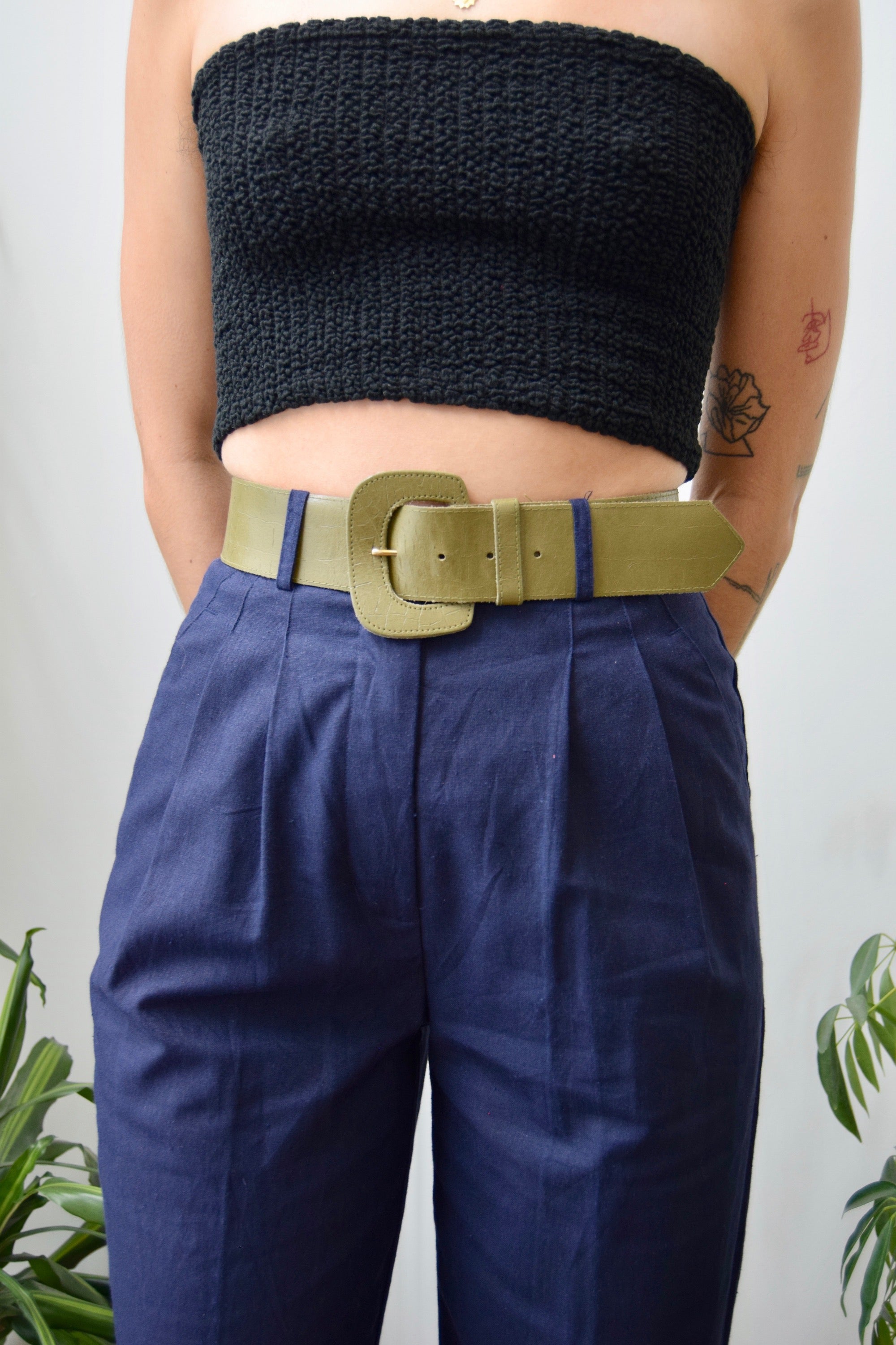 Moss Leather Belt