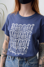 Vintage Woodblock Floral Screen Print Tee