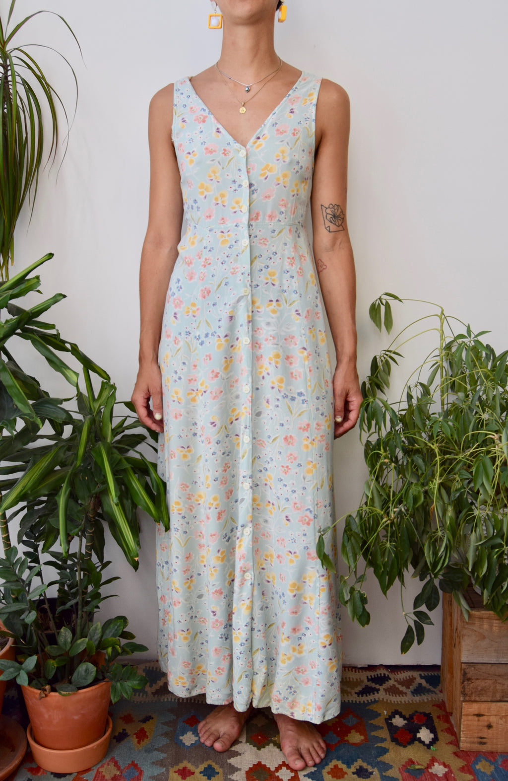 Nineties Wildflower Rayon Dress