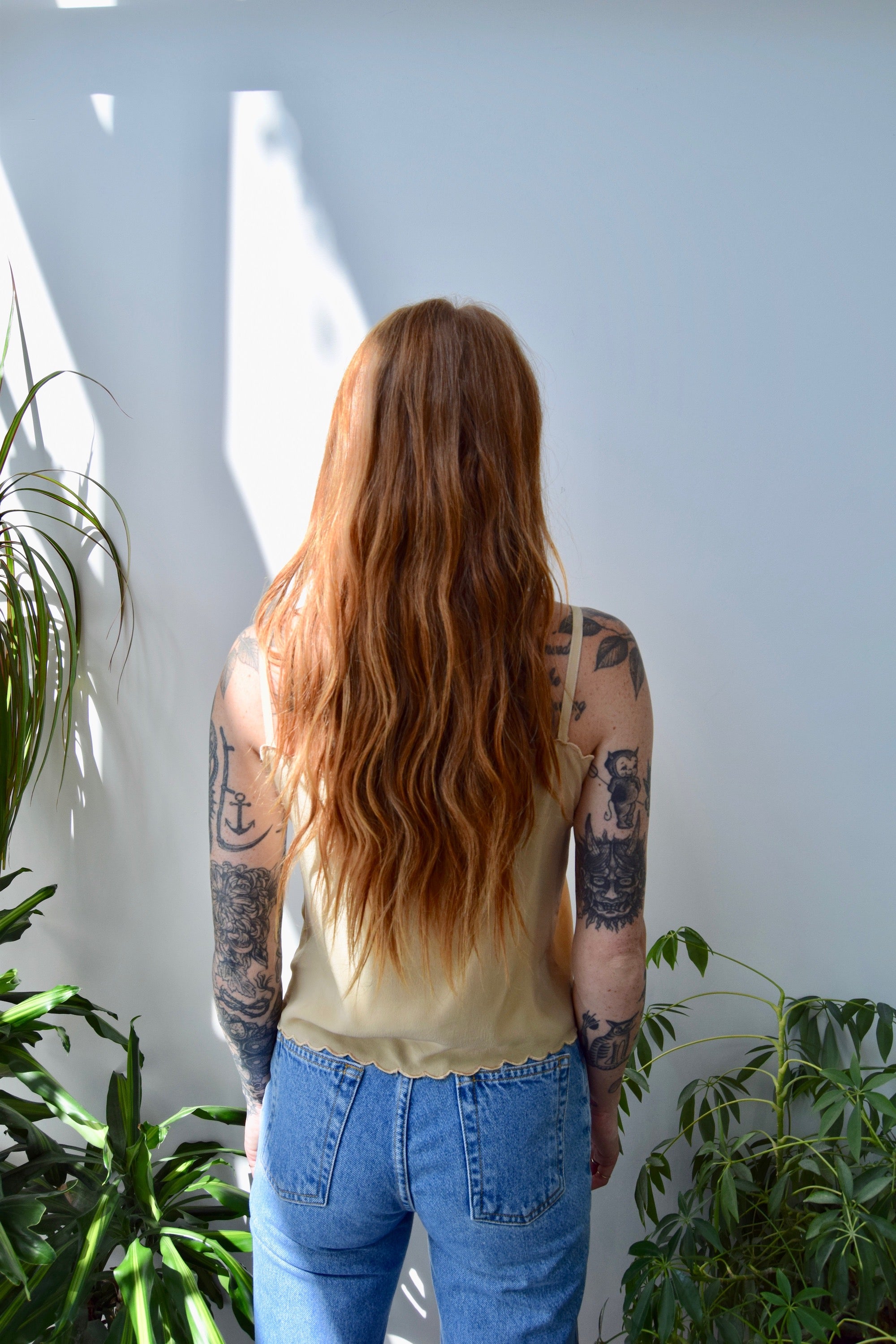 Beige Silk Tank