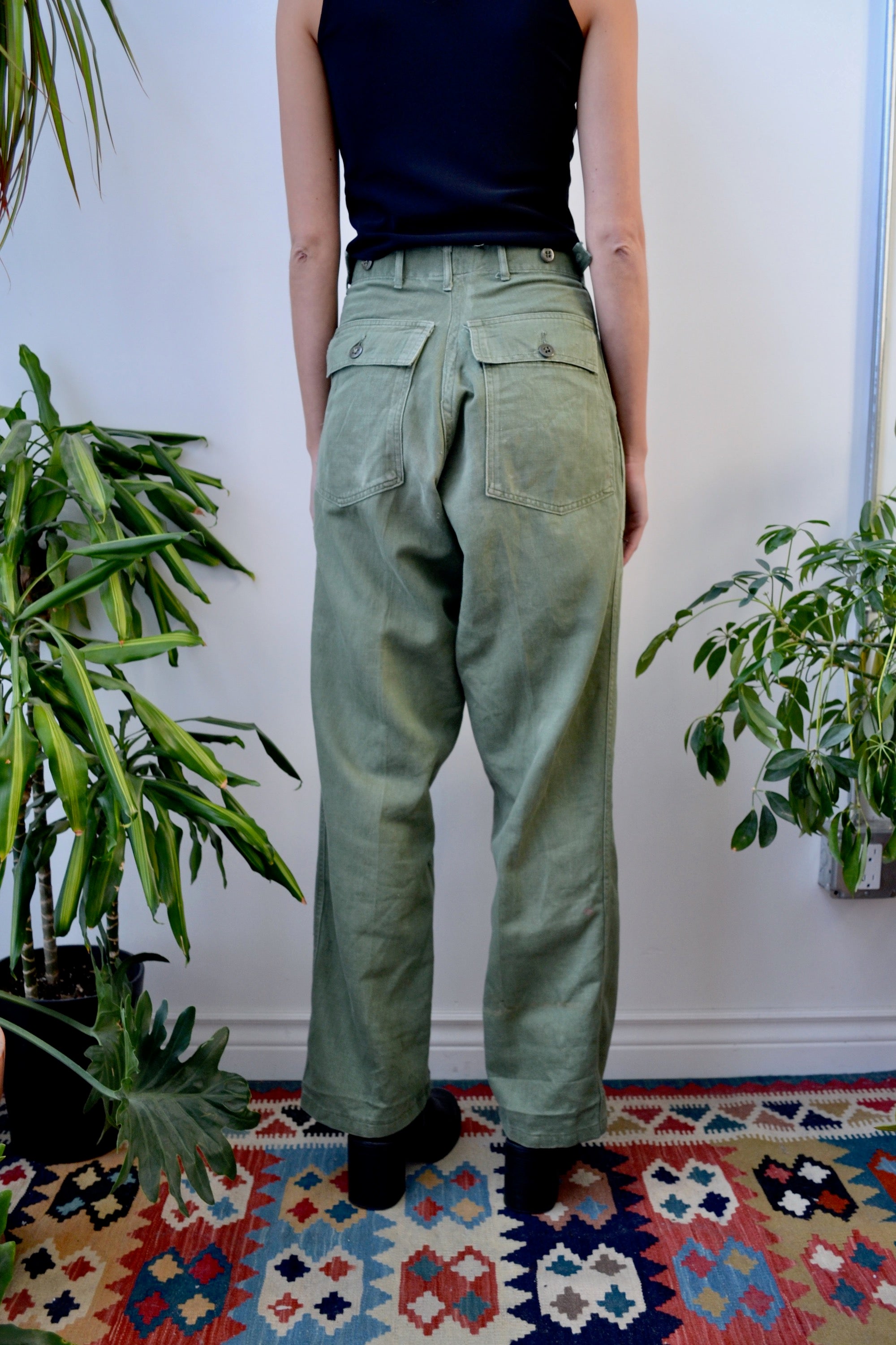 Olive Green Military Pants