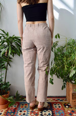 Eighties Baby Pink Suede Trousers