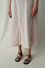 Neutral Gingham Linen Market Dress