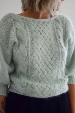 Vintage Hint ot Mint Angora Blend Sweater