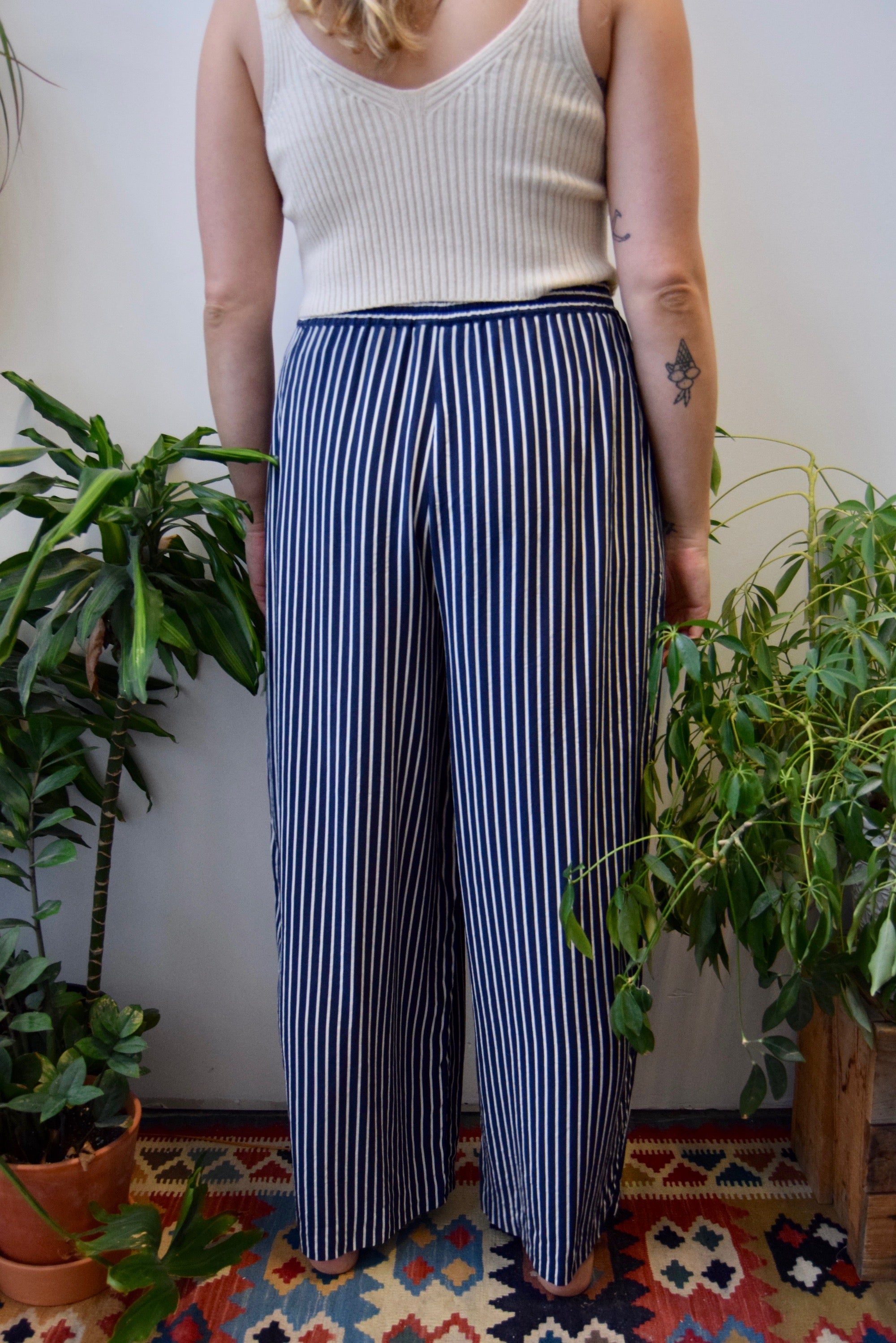 Striped Silk Lounge Pants
