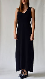 Deep Black Merino Maxi Dress